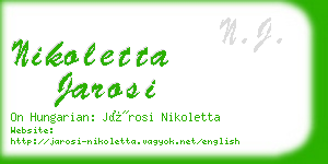 nikoletta jarosi business card